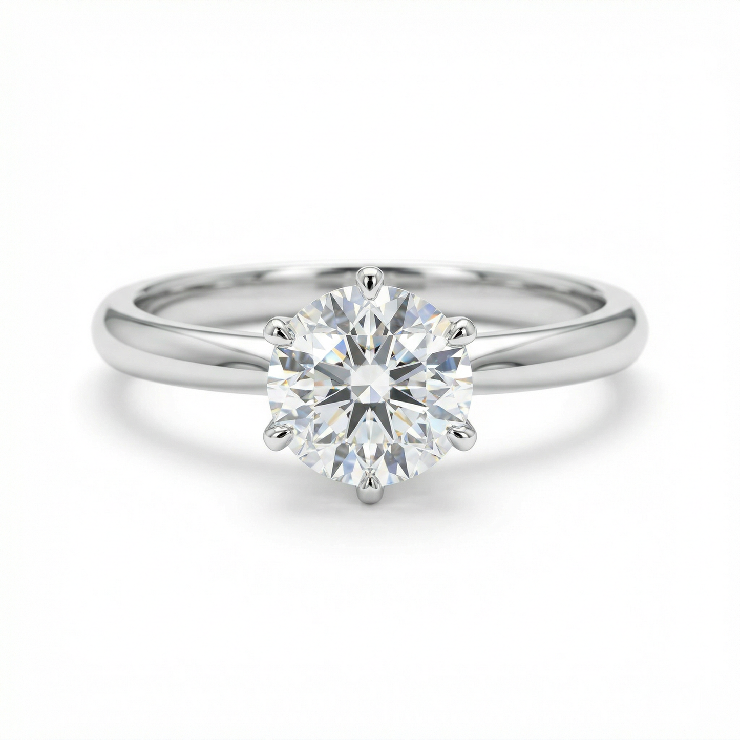 Sabrina London classic ring Lab-Grown diamond D/VS1 18K gold 1-carats Center stone