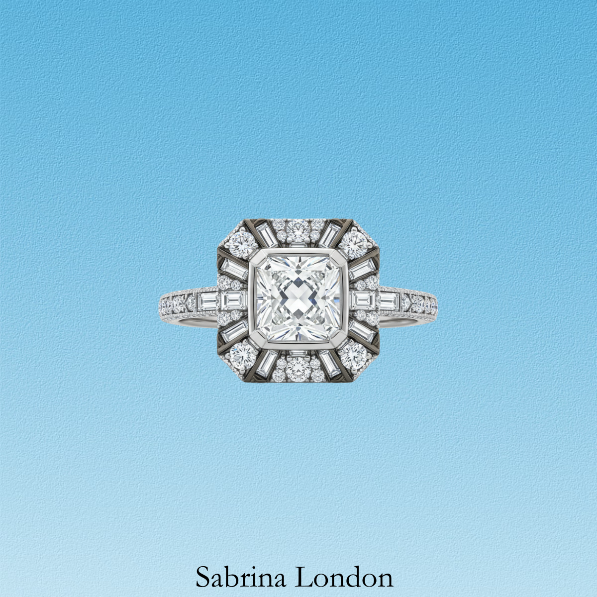 Sabrina London classic ring Lab-Grown diamond D/VS1 18K gold 5-carats Center stone