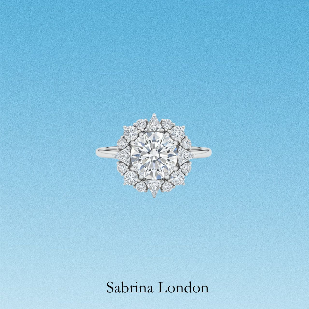 Sabrina London classic ring Lab-Grown diamond D/VS1 18K gold 6-carats Center stone