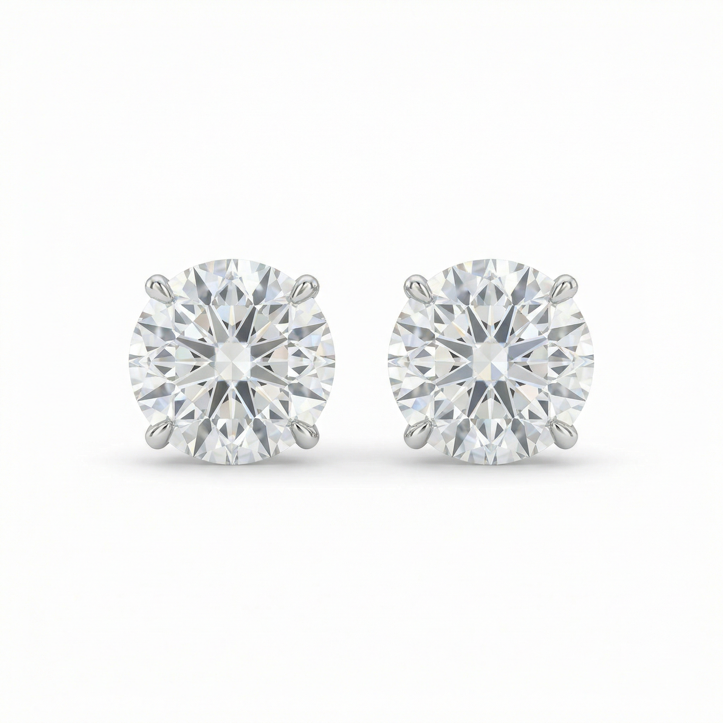 Sabrina London classic stud earrings Lab-Grown diamond D/VS1 18K gold 1-carats Center stone