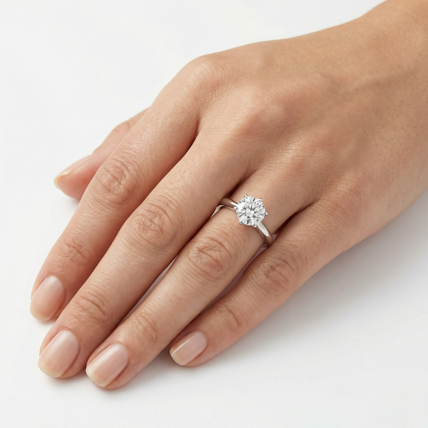 Sabrina London classic ring Lab-Grown diamond D/VS1 18K gold 2-carats Center stone