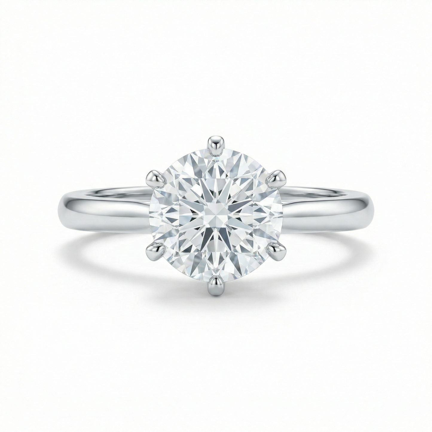 Sabrina London classic ring Lab-Grown diamond D/VS1 18K gold 2-carats Center stone