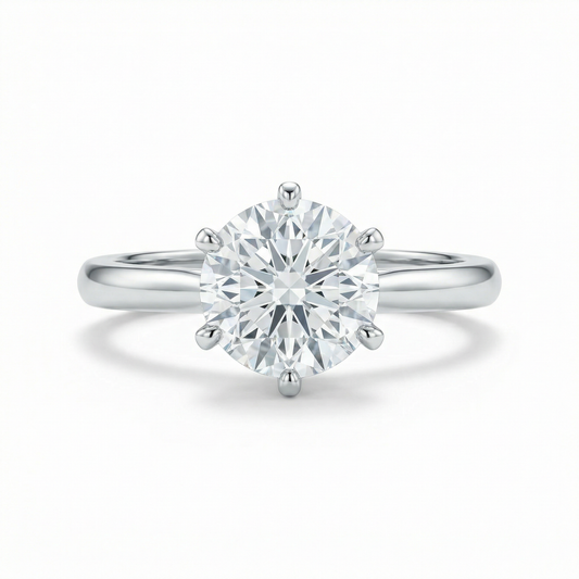Sabrina London classic ring Lab-Grown diamond D/VS1 18K gold 2-carats Center stone