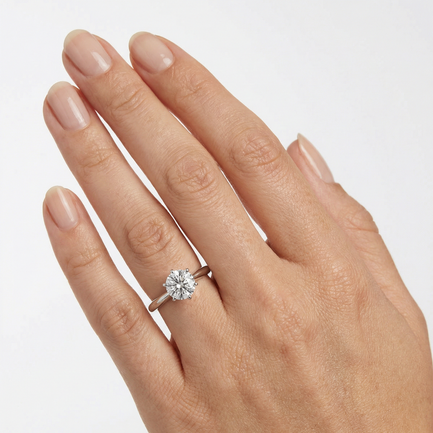 Sabrina London classic ring Lab-Grown diamond D/VS1 18K gold 1-carats Center stone