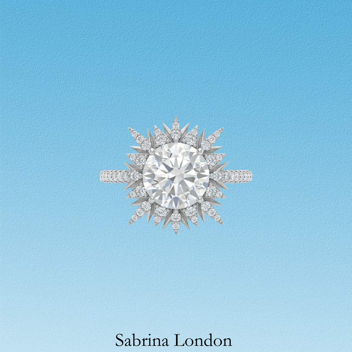 Sabrina London classic ring Lab-Grown diamond D/VS1 18K gold 5-carats Center stone