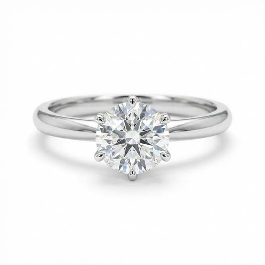 Sabrina London classic ring Lab-Grown diamond D/VS1 18K gold 1-carats Center stone