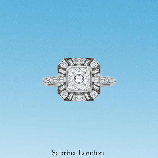 Sabrina London classic ring Lab-Grown diamond D/VS1 18K gold 5-carats Center stone